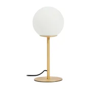 Bela/v zlati barvi namizna svetilka s steklenim senčilom (višina 35 cm) Brisia – Kave Home