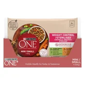 Purina ONE MINI/SMALL mokra hrana za manj aktivne, pretežke ali sterilizirane pse do 10kg, 48x85g