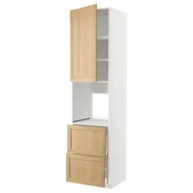 METOD/MAXIMERA Visoka omara za pečico+1vrata/2prd, bela/Forsbacka hrast, 60x60x240 cm