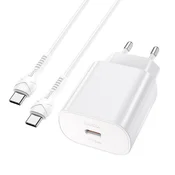 EU VTIČ + 1m kabel USB-C/USB-C HOCO N22