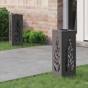 vidaXL Solarno LED svetilo za pot 2 pcs Črna Medenina