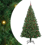 Vidaxl Umestno božično drevo Zelena 210 cm PVC, jeklo in plastika