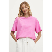 Pamučna majica Answear Lab za žene, boja: ružičasta
