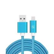 Sign Kabel USB to Lightning, 2,4 A, 2 m, najlon - moder