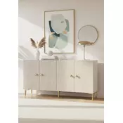 HANAH HOME Komoda Simple 150 White Travertine Gold