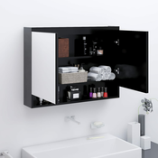 Kupaonski ormaric s ogledalom 80 x 15 x 60 cm MDF antracit