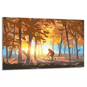 shumee Steklena zaščitna plošča za štedilnik 80x52 Las