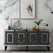 HANAH HOME Komoda Karya Anthracite Silver