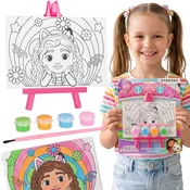 DreamWorks Gabbys Dollhouse Podlaga s potiskom na slikarskem stojalu, ustvarjalni komplet, komplet za slikanje