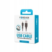 shumee Polnilni kabel Forever USB - microUSB 1,0 m 1A črne barve