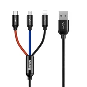 Colorfone USB A na 3x USB C kabel, 1.2m (črn/rdeč/mod)