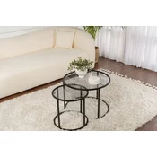 Hanah Home Set stolova za dnevnu sobu Aurum, 42x39x42cm, 60x43x60cm, 2 komada, Crni