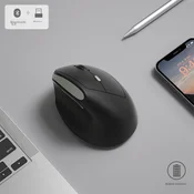 B.O.W Bežicni miš, 2.4GHz, Bluetooth, Crni