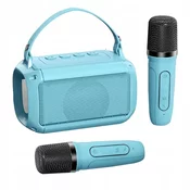 MINI BREZŽIČNI BLUETOOTH KARAOKE ZVOČNIK 2 LED MIKROFONA ZA OTROKE XL