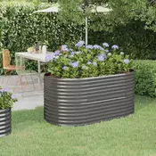 Povišena vrtna gredica od pocincanog celika 152x80x68 cm sivi