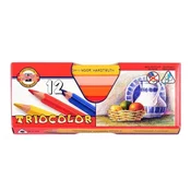 Koh-i-Noor barvice TRIOCOLOR trikotni debeli set 12 kosov v papirnati škatli