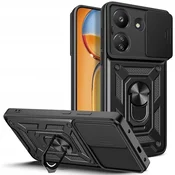 GS Oklepni ovitek za Xiaomi Redmi 13C/Poco C65, CamShield Slide, črn