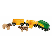 Brio Poljoprivredni vlak za prijevoz životinja s 2 vagona, krava, konj