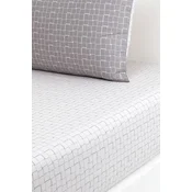 Pamucna plahta s gumom Lacoste L BLOCK Greige 140 x 200 cm boja: siva