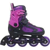 Roleri PW126B-10 crno pink Alu šina ABEC5 PU tockici L(40-43) ACTION