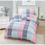 Ružicasto-ljubicasta 3-dijelna posteljina za krevet za jednu osobu od mikrosatena 140x200 cm Logan – My House