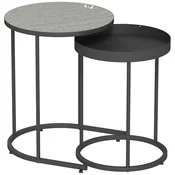 Homestar Komplet mizic za kavo z gnezdenim pladnjem 42x54 cm siva