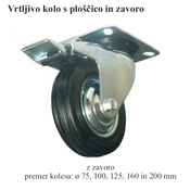 KOLO Z GUMO VRTLJIVO Z ZAVORO – INDUSTRIJSKO