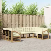 Set vanjskih sofa s jastukom 9 pcs Bijela i krem