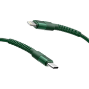 mobilNET pleten kabel Type-C na Lightning 20W 1M 3A, zelen