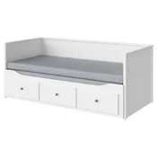 HEMNES Dnevna postelja+3 pr/2 post vložka, bela/Agotnes čvrst, 80x200 cm