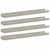 Vidaxl Stenske police 4 kosi betonsko sive 60x9x3 cm