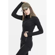 Womens sports hooded sweatshirt with Interlock zipper, black