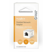 Nedis CCGB89001ME network coupler, CAT5, shielded, RJ45 female, ABS