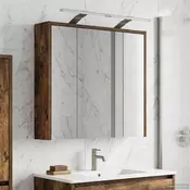 vidaXL Kopalniška ogledalna omara Dimljeni oreh 63,5 x 16 x 62,5 cm