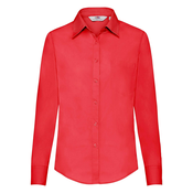 Red ladies classic poplin shirt Fruit Of The Loom