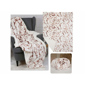 sarcia.eu Mramorna belo-rjava mikroflisna pregrinjalo/deka, mehka plišasta odeja, sherpa 220-230 g/m 150x200 cm