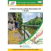 VIA CZECHIA - Stezka středozemím, box 2, Z Prahy do nejjižnějšího bodu ČR 1 : 25 000