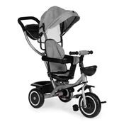 ECOTOYS Tricikl 2u1 sa rotirajucim sedištem i sklopivom tendom, Tamnosivi