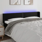 Vidaxl vidaXL LED vzglavje postelje črno 183x16x78/88 cm umetno usnje