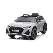 RIRICAR električni avto Audi RS6 (12V, usnjen sedež, 2.4GHz daljinski upravljalnik, USB vhod, LED luči, 12V baterija, mehka EVA platišča, 2 X MOTOR), srebrni