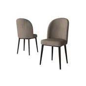 Hanah Home set trpezarijskih stolica Aste 8 kom, kapucino tkanina Babyface, braon metalne noge