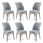 Hanah Home Set 6 trpezarijskih stolica Flex Sivo-Braon
