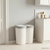 vidaXL Košara za odpadke Bela 49,5 x 30 x 46,5 cm PP
