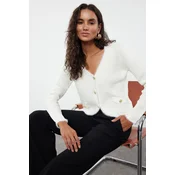 Trendyol Ecru Shaggy Knitwear Cardigan