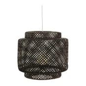 Atmosphera - Luster na sajli LIBY 1xE27/40W/230V bambus/crna