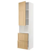 METOD / MAXIMERA Vis.elem.mikrotal. s vratima/2fioke, bela/Forsbacka hrastovina, 60x60x240 cm