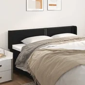 Vidaxl vidaXL Vzglavnik s krilci črne barve 183x16x78/88 cm umetno usnje