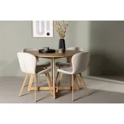 Venture Design Jedilna miza in stol komplet Yakidon Lilja miza 120x75 cm stol 50x80x48 cm rjava bež