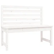 Vidaxl Vrtna klop bela 109 cm trdna borovina