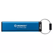 Kingston Technology IronKey Keypad 200 USB izbrisivi memorijski pogon 8 GB USB Tip-A 3.2 Gen 1 (3.1 Gen 1) Plavo